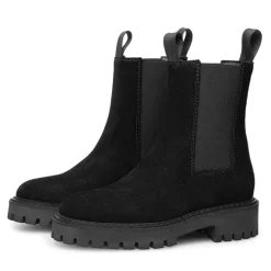 Ankelstøvler i ruskind til kvinder Sort