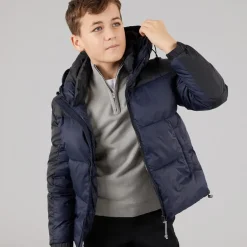 Børne jakke med hætte Navy/Sort