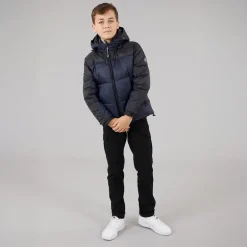 Børne jakke med hætte Navy/​Sort