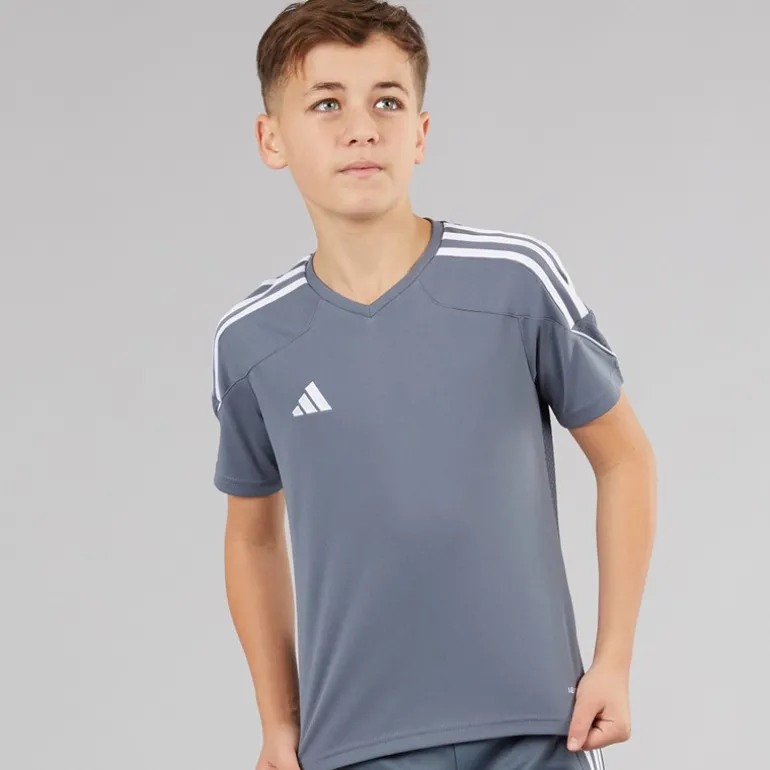 Børne Junior Tiro 23 League T Shirt Team Onix/Hvid