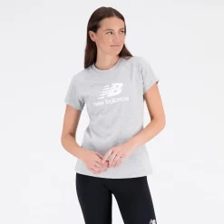 Dame Basic Stacked Logo T-Shirt Athletic Grå