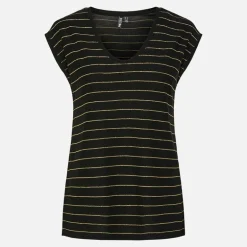 Dame Billo Lurex T Shirt Sort