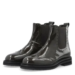 Dame Casbetty Brogue Chelsea Støvler Lak Coffee