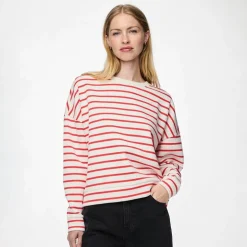 Dame Chili Striped Sweatshirts beige