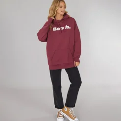 Dame Dayla Oversized Hættetrøje Burgundy