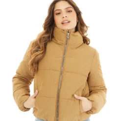 Dame Dolly Kort Pufferjakke Tigerøje