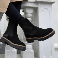 Dame Efterår 21 Ruskind Støvler 001 Sort