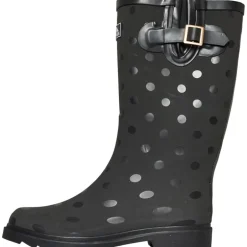 Dame Elena Pola Dot Print Wellington Gummistøvler Sort