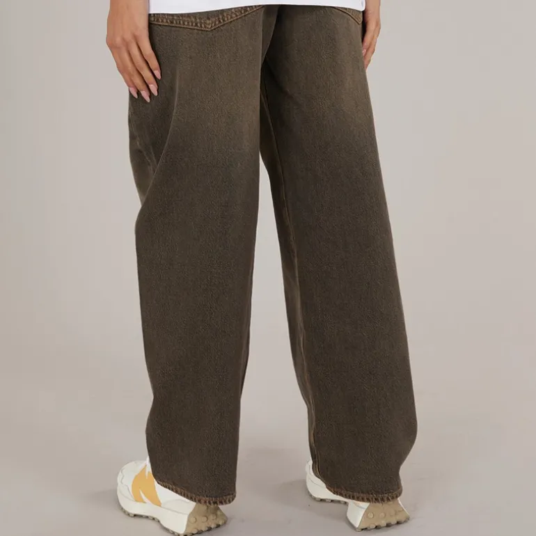 Dame Erin Baggy Jeans Medium Brun Denim
