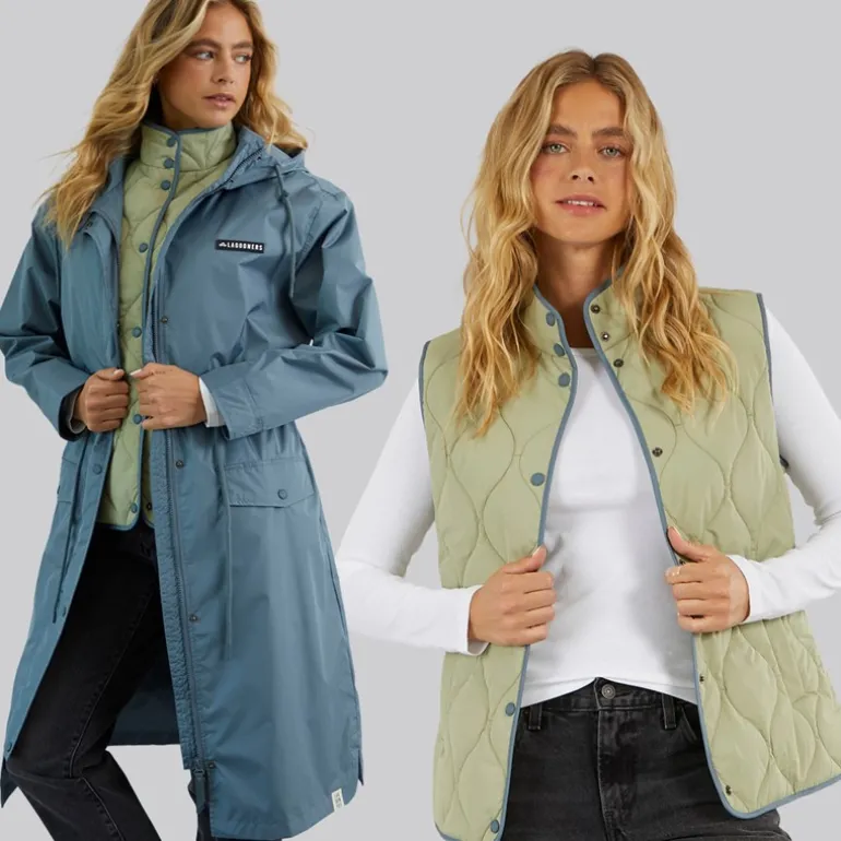 Dame Eskdale 2-I-1 Jakke Marineblå / Grøn