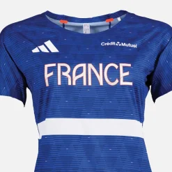 Dame FFR Frankrig Løbe T shirt Semi Lucid Blue