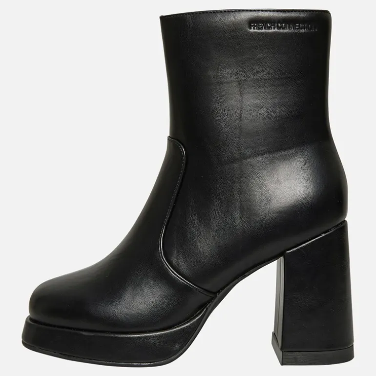 Dame Firkantet Tå Hæl Støvler Sort