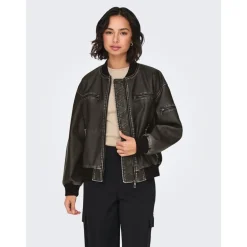 Dame Halli Oversized Bomberjakke Sort