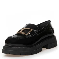 Dame ikonisk gå patent sløjfe sko 0011 Black Patent