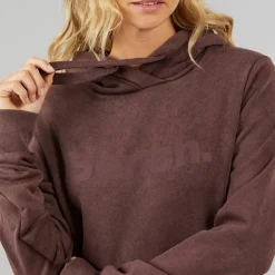 Dame Lerenna Hættetrøje Vasket Lilla Vin