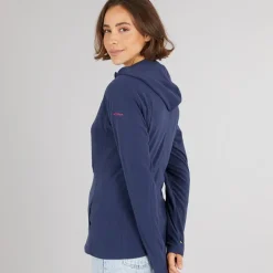 Dame Marathon Fuld Zip Hætte Fleece Jakke Navy /​ Pink