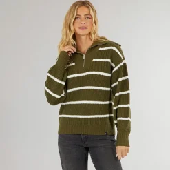 Dame Margita Jumper Mørk Oliven