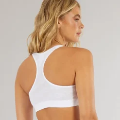 Dame Microterrot Monogram Racer Croptop Hvid