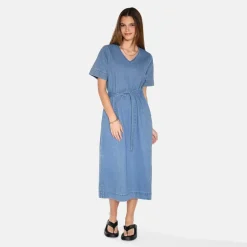 Dame Morgen Kjole 1002 Medium Blue