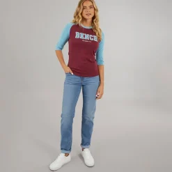 Dame Morr 3 /​ 4 Ærme T - shirt Cordovan /​ Arctic Blå