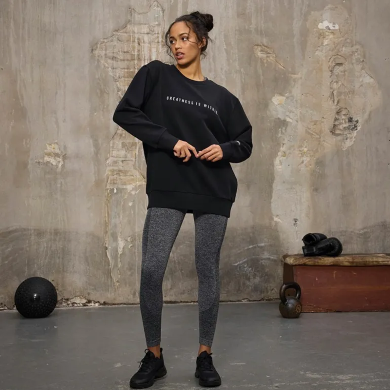 Dame Oversized Crew Neck Sweatshirt Black Beauty