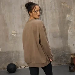 Dame Oversized Crew Neck Sweatshirt Fossil