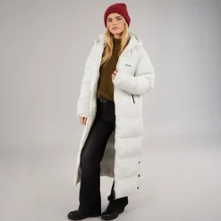 Dame Ryelle Maxi Længde Pufferjakke Vinter Hvid