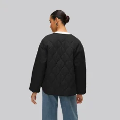 Dame Sabine Quiltet Jakke Sort