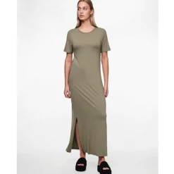 Dame Sofia Kortærmet Maxi Kjole Dyb Lichen Grøn