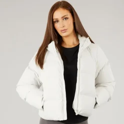 Dame Storm Cuff Kort Puffer Jakke Sten