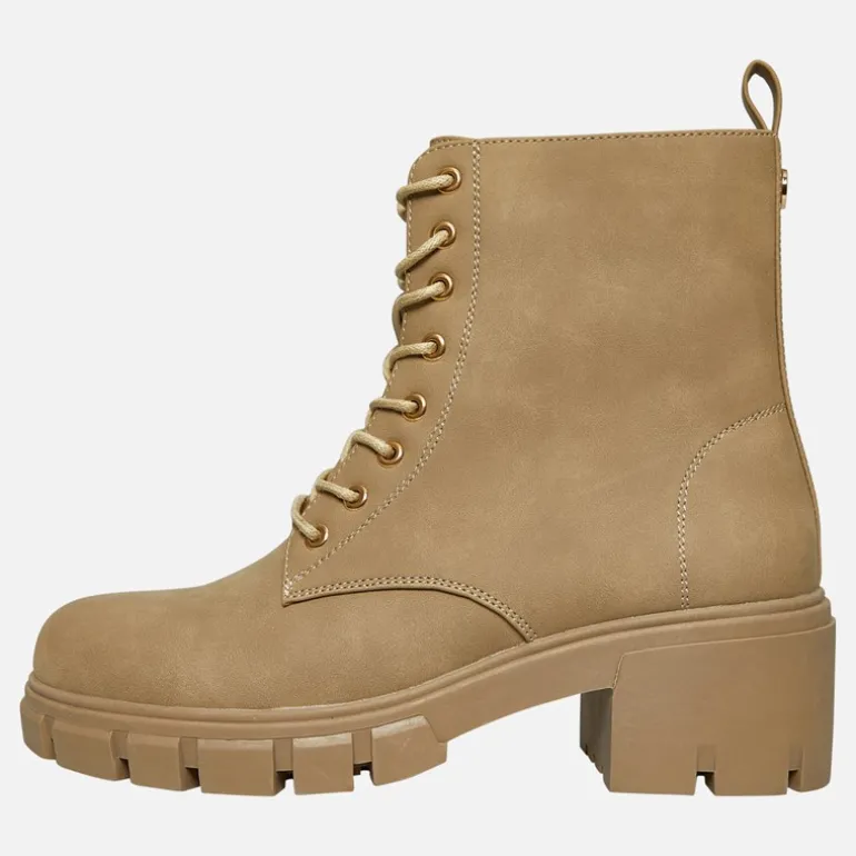 Dame Støvler med Tykke Snørebånd Stone