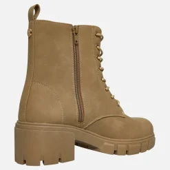 Dame Støvler med Tykke Snørebånd Stone