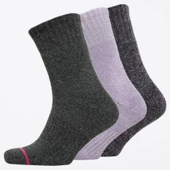 Dame Thermische Sokken Driepack Grijs/​Paars