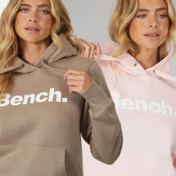 Dame To Pak Hættetrøjer Lys Pink Mørk Taupe