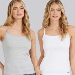 Dame to pak vest Bright White/Light Grey Marl