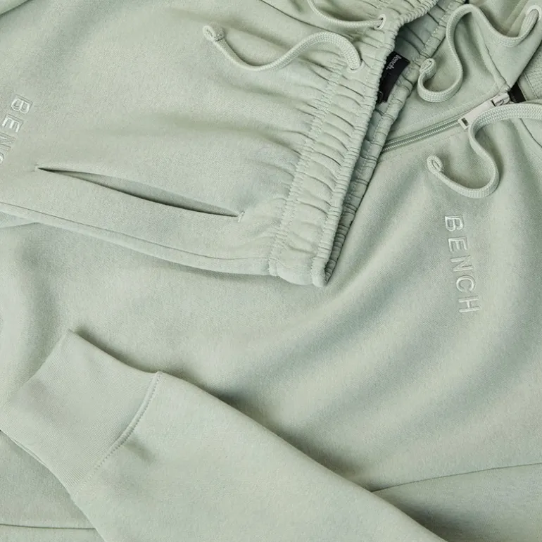 Dame Træningsdragt med Lynlås Mørk Salviegrøn