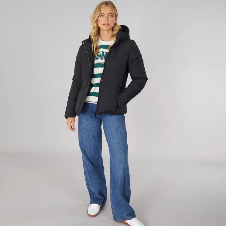 Dame Willah Kort Dunjakke Sort