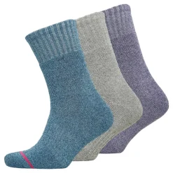 Dames Sokker Thermal Crew 3-pak Lys Lila/​Mellemgrå/​Blå Vask/​Mellem Lilla