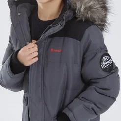 Drenge Axel Paddet Parka Mørkegrå