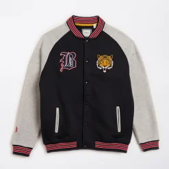 Drenge Baseball Bomber Jakke Navy/Lys Grå Mélange
