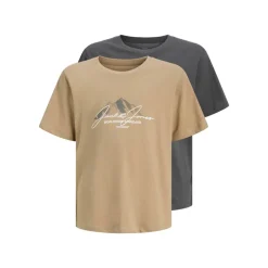 Drenge Bjerg To Pak T shirts Silver Mink/​Asphalt