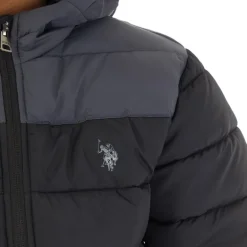 Drenge Farveblok Åg Pufferjakke Sort