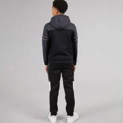 Drenge Farveblok Træningsdragt Mørk Charcoal Marl /​ Sort