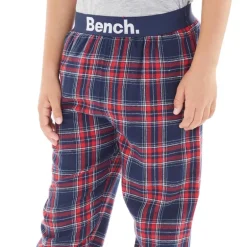 Drenge Folau Flanel Check Lounge Bukser Blå/Rød/Hvid/Gul Check Flanel