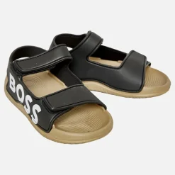 Drenge Logo Velcro Rem Sandaler Sort