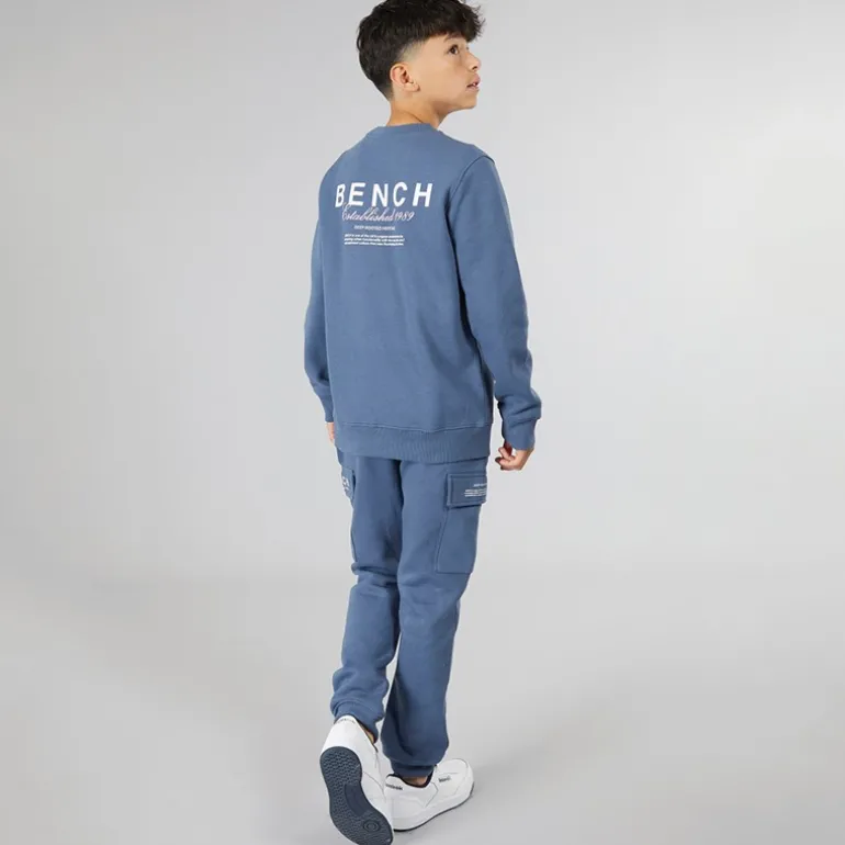 Drenge Nowil Sweatshirt Og Cargo Joggingbukser Træningssæt Vintage Indigo