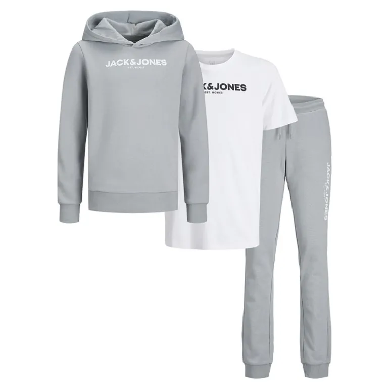 Drenge Rarry Tre Dels Træningsdragt Og T-Shirt Sæt Alloy / Hvid