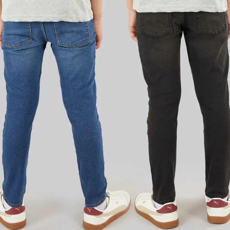 Drenge Slim To Pak Jeans Mellem Vask/Sort Vasket