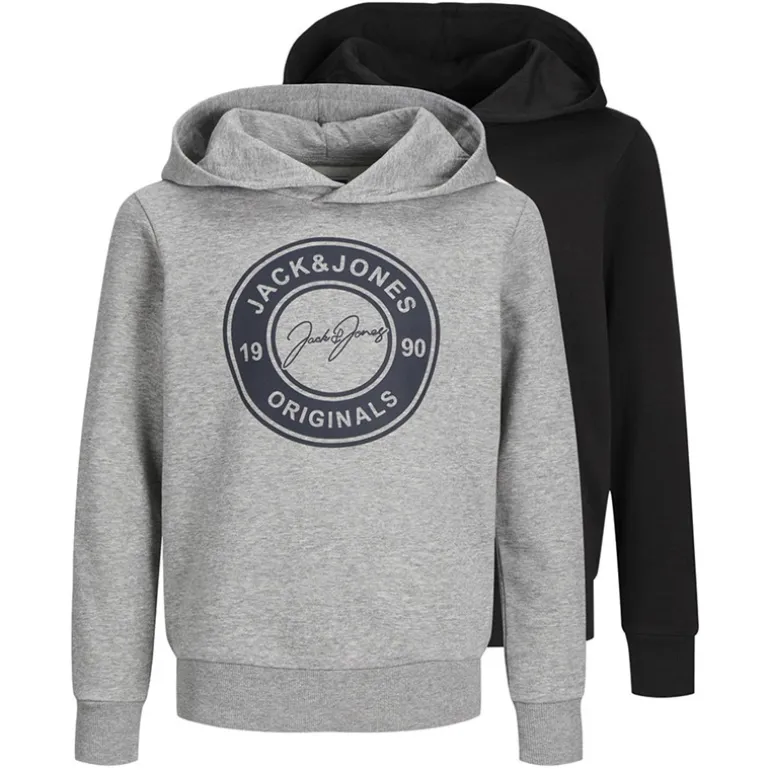 Drenge Thomas To-Pak Hoodies Lysegrå Melange/Sort