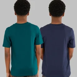 Drenge Tiley Rund Hals To Pakke T-shirts Dyb Teal/​Navy Blazer